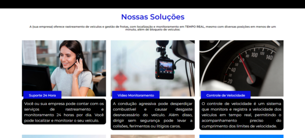 Landing Page para empresa de rastreamento veícular ou monitoramento azul - Imagem 3