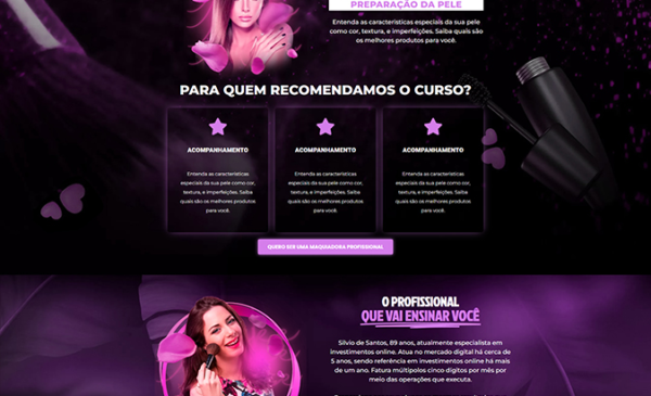Landing page para venda de cursos de maquiagem ou produtos de beleza - Imagem 3